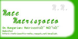 mate matriszotto business card